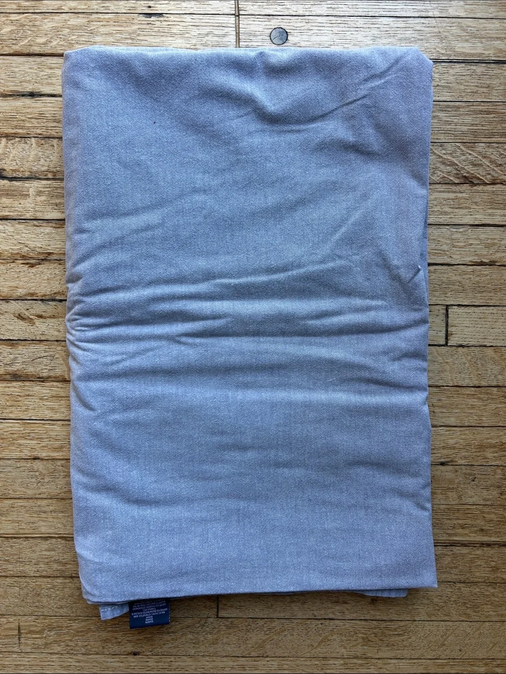 Ralph Lauren HOME chambray Blue Cotton queen flat Sheet — amazing vintage fabric